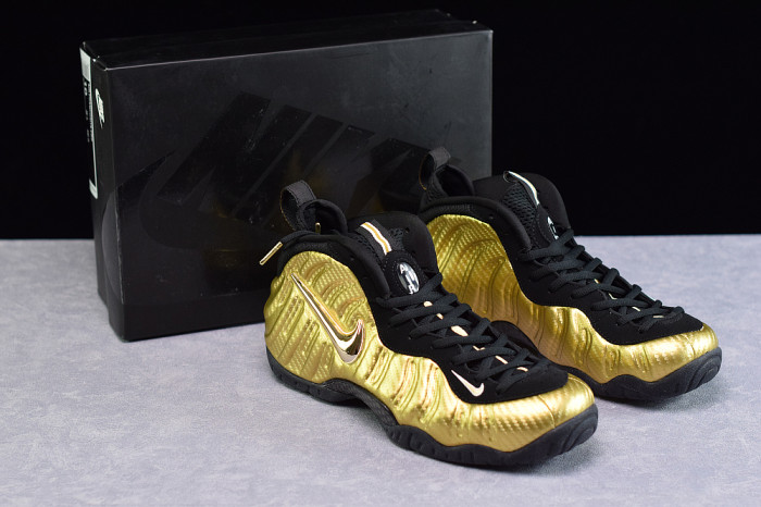 TB Nike Air Foamposite Pro Metallic Gold Black mens 624041-701