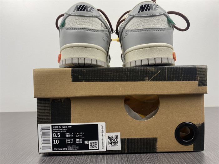 KICKWHO Nike Dunk Low Off-White Lot 46 DM1602-102