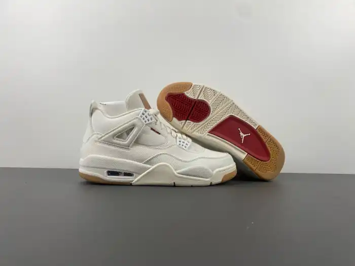 Cheap Levi's x Air Jordan 4 'White' AO2571-100