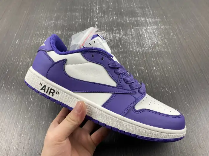 Affordable OFF-WHITE X TRAVIS SCOTT X AIR JORDAN 1 CUSTOM DM7890-386