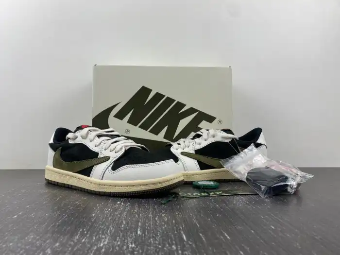 Cheap LY KIDS TRAVIS SCOTT X AIR JORDAN 1 LOW OG PS 'OLIVE' DZ5909-106