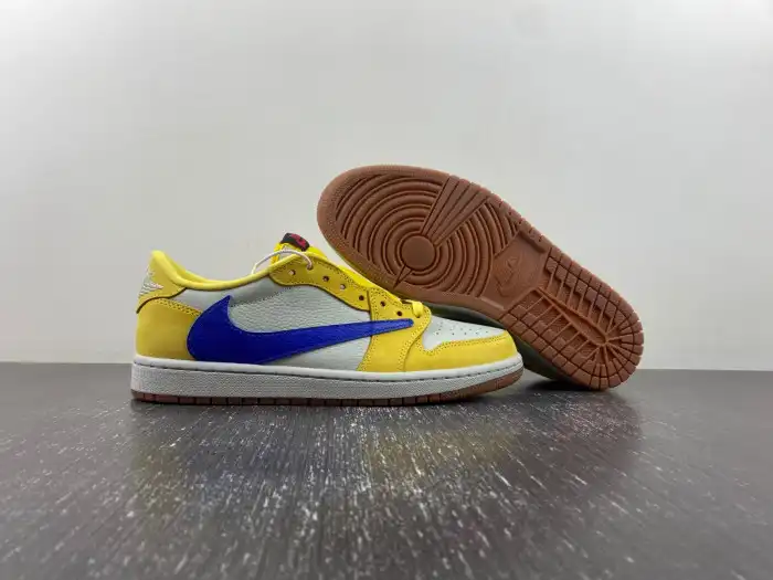 Cheap Travis Scott x Air Jordan 1 Low OG Canary DZ4137-700