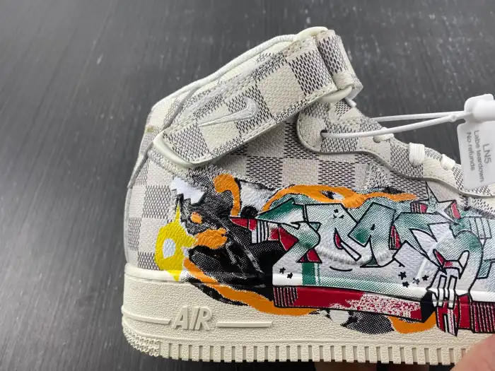 Bmlin Louis Vuitton Nike Air Force 1 Mid By Virgil Abloh Graffiti