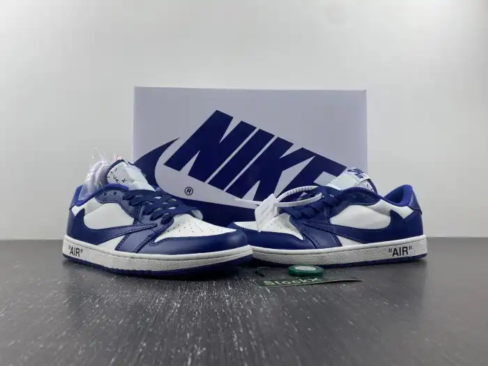 Cheap OFF-WHITE X TRAVIS SCOTT X AIR JORDAN 1 CUSTOM DM7890-101