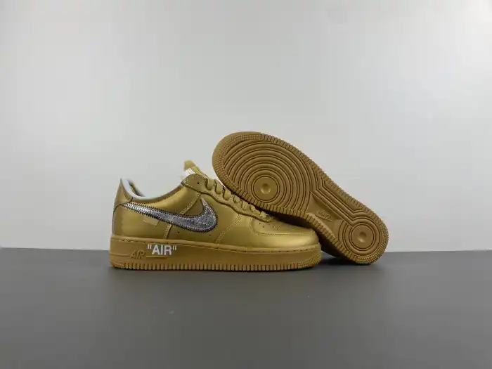 Bmlin Shoes Nike Air Force 1 Low Off-White Gold AO4297-800