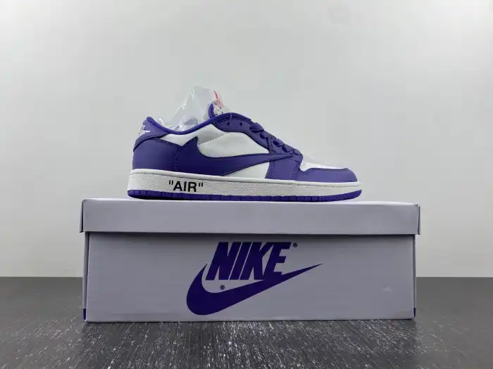 Affordable OFF-WHITE X TRAVIS SCOTT X AIR JORDAN 1 CUSTOM DM7890-386