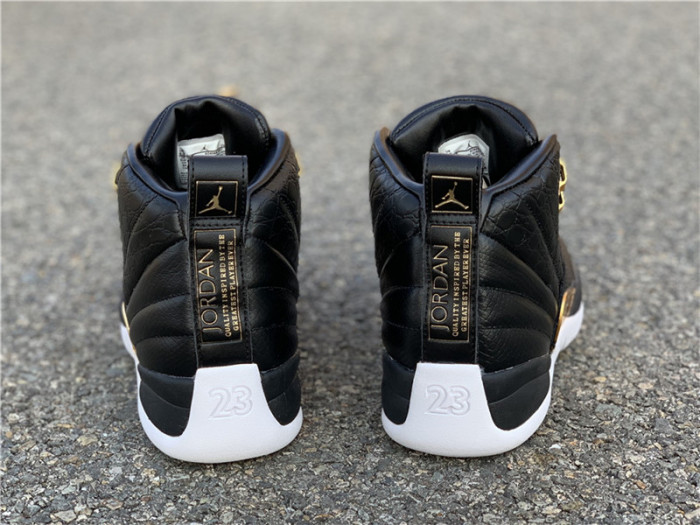 TB Air Jordan 12 Retro 'Reptile' Black Metallic Gold-White AO6068-007