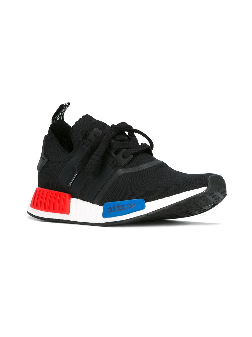 KICKWHO adidas NMD R1 Primeknit OG "Black Red Blue" sneakers 