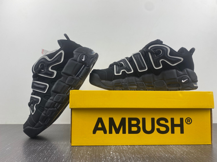 TB AMBUSH x Nike Air More Uptempo Low Black White FB1299-001