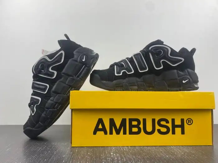 Rep LY AMBUSH x Nike Air More Uptempo Low Black White FB1299-001