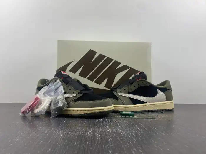 Bmlin Shoes TRAVIS SCOTT X AIR JORDAN 1 LOW OG SP 'BLACK OLIVE' DM7866-002