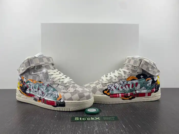 Bmlin Louis Vuitton Nike Air Force 1 Mid By Virgil Abloh Graffiti