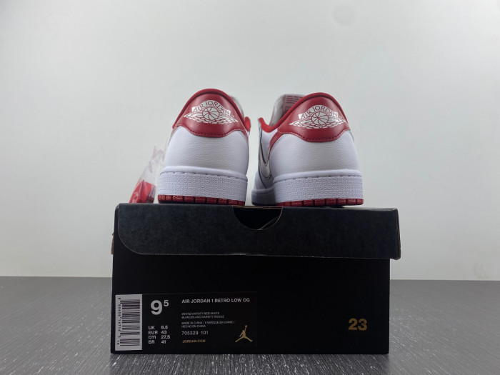 TB Jordan 1 Retro Low White Varsity Red 705329-101