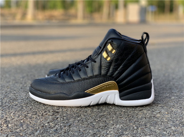 TB Air Jordan 12 Retro 'Reptile' Black Metallic Gold-White AO6068-007