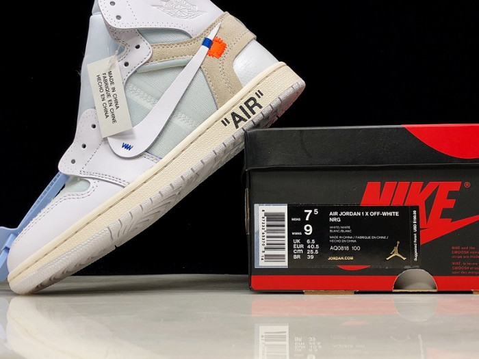 TB Off-White Air Jordan 1 Retro High White AQ0818-100