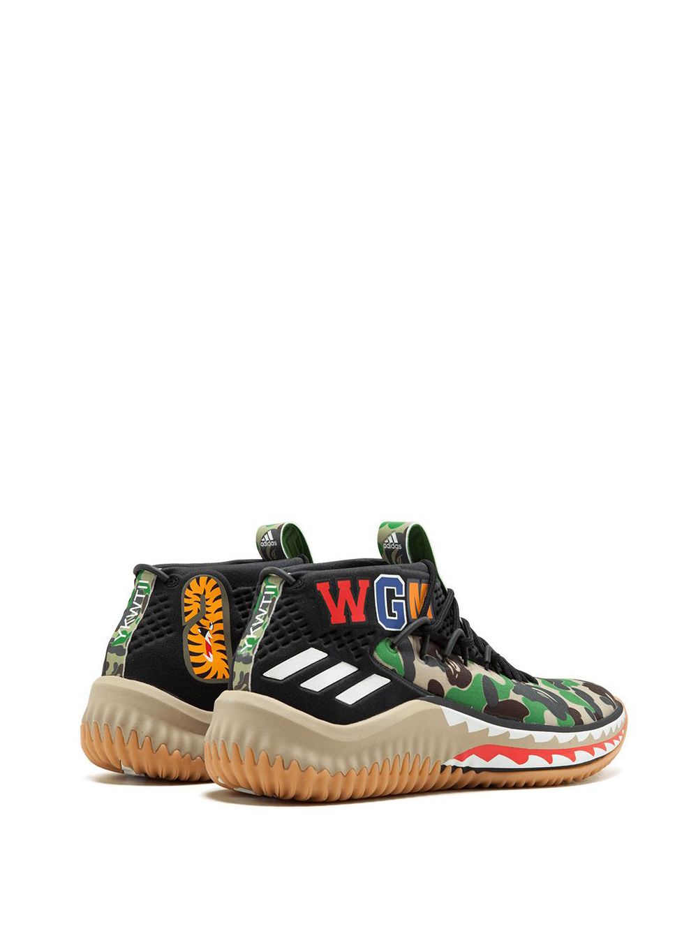 TB adidas x BAPE Dame4 "Green Shark ABC Camo" sneakers 