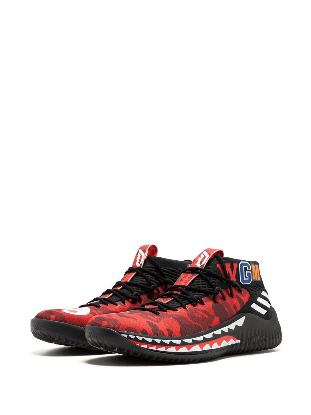 TB adidas x BAPE Dame4 "Red Shark ABC Camo" sneakers 