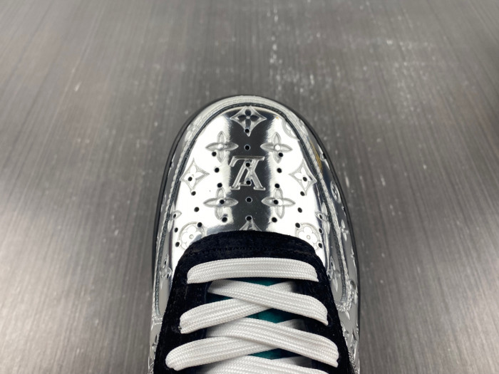 TB Louis Vuitton Nike Air Force 1 Low By Virgil Abloh Black Metallic Silver