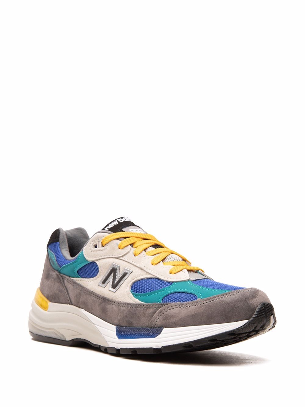 TB New Balance 992 "Grey Blue Teal Yellow" low-top sneakers 