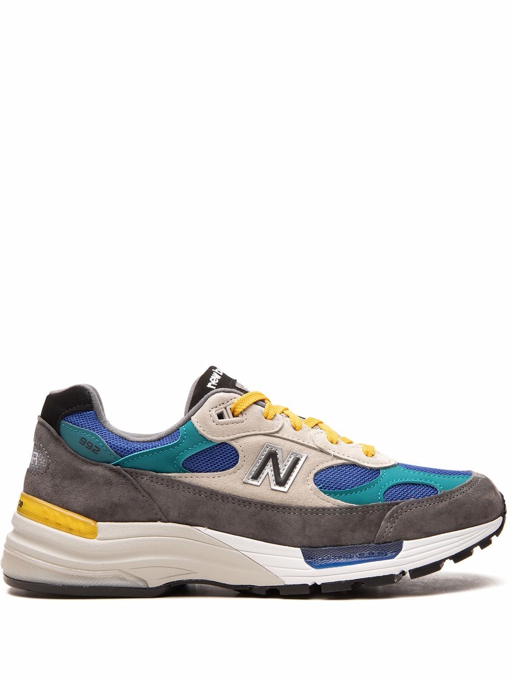 TB New Balance 992 "Grey Blue Teal Yellow" low-top sneakers 