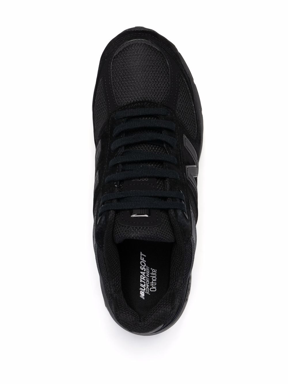 KICKWHO New Balance logo-patch panelled suede sneakers  