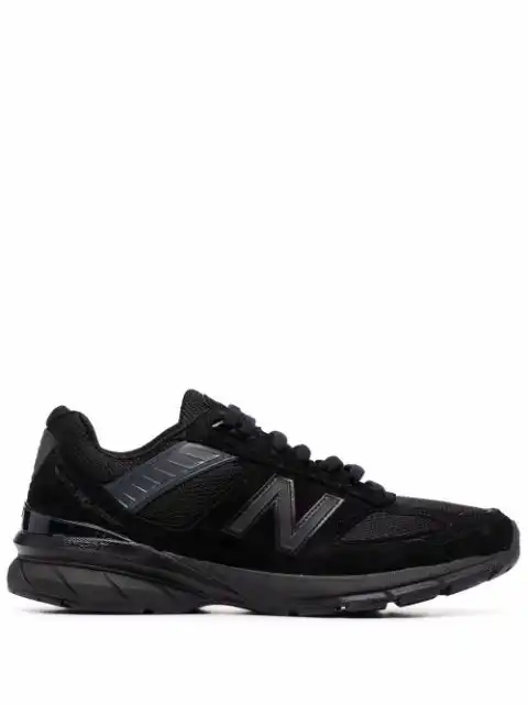 LY New Balance logo-patch panelled suede sneakers  