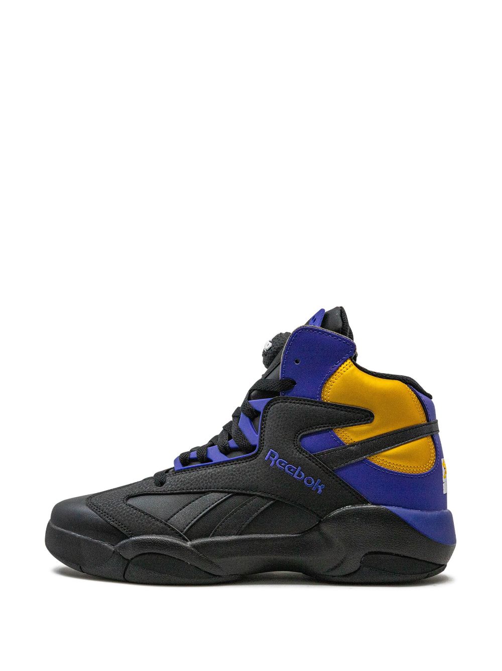 KICKWHO Reebok Shaq Attaq "Core Black Bold Purple Collegiate Gold" sneakers 