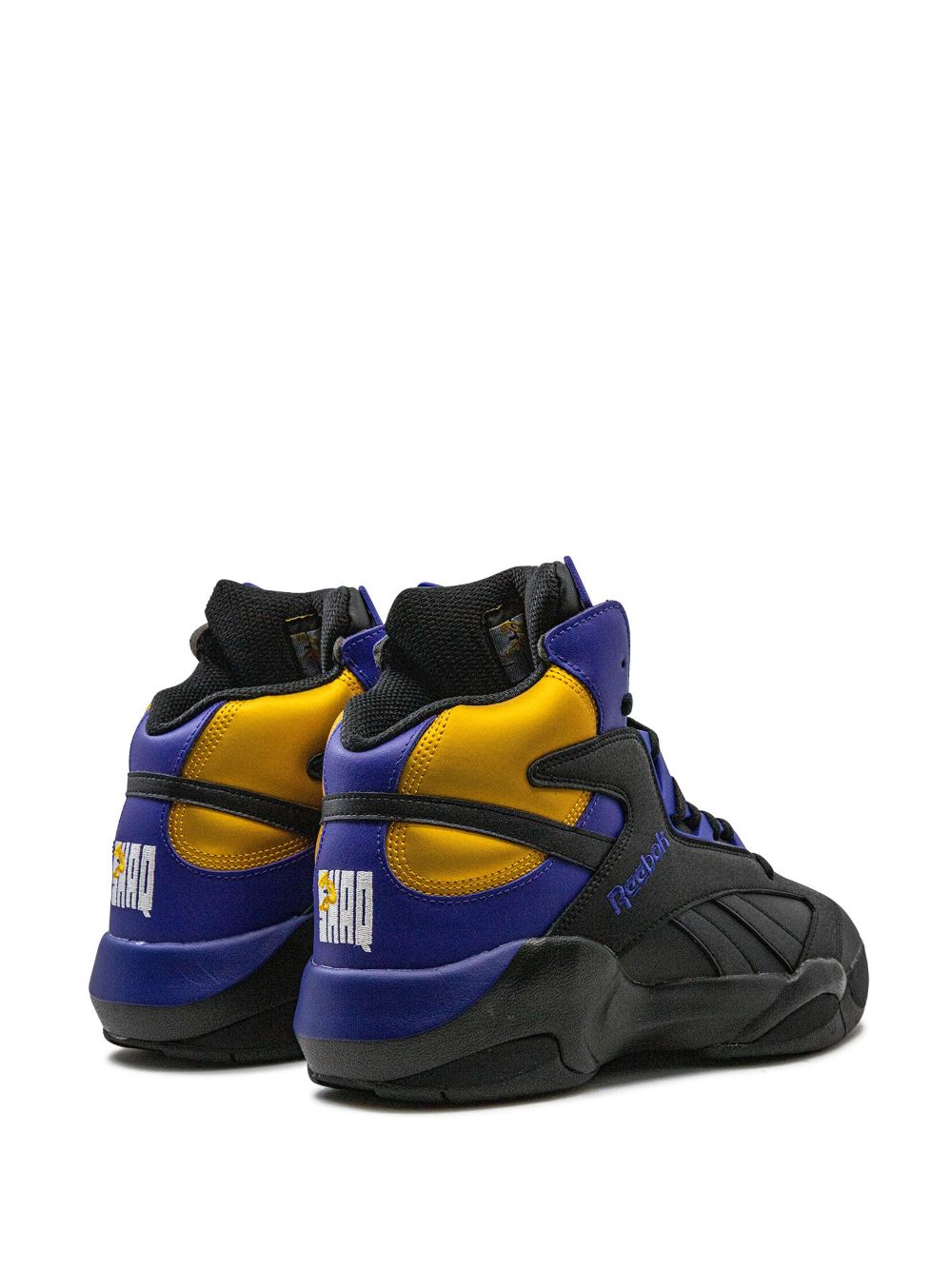 KICKWHO Reebok Shaq Attaq "Core Black Bold Purple Collegiate Gold" sneakers 