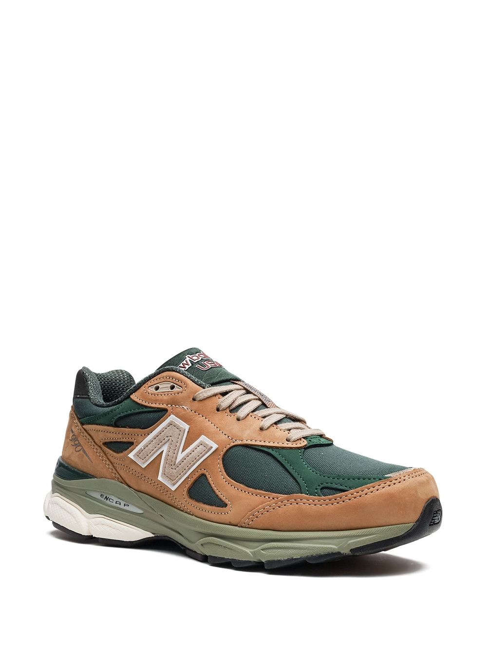 TB New Balance 990 v3 Made in USA “Tan Green” sneakers 