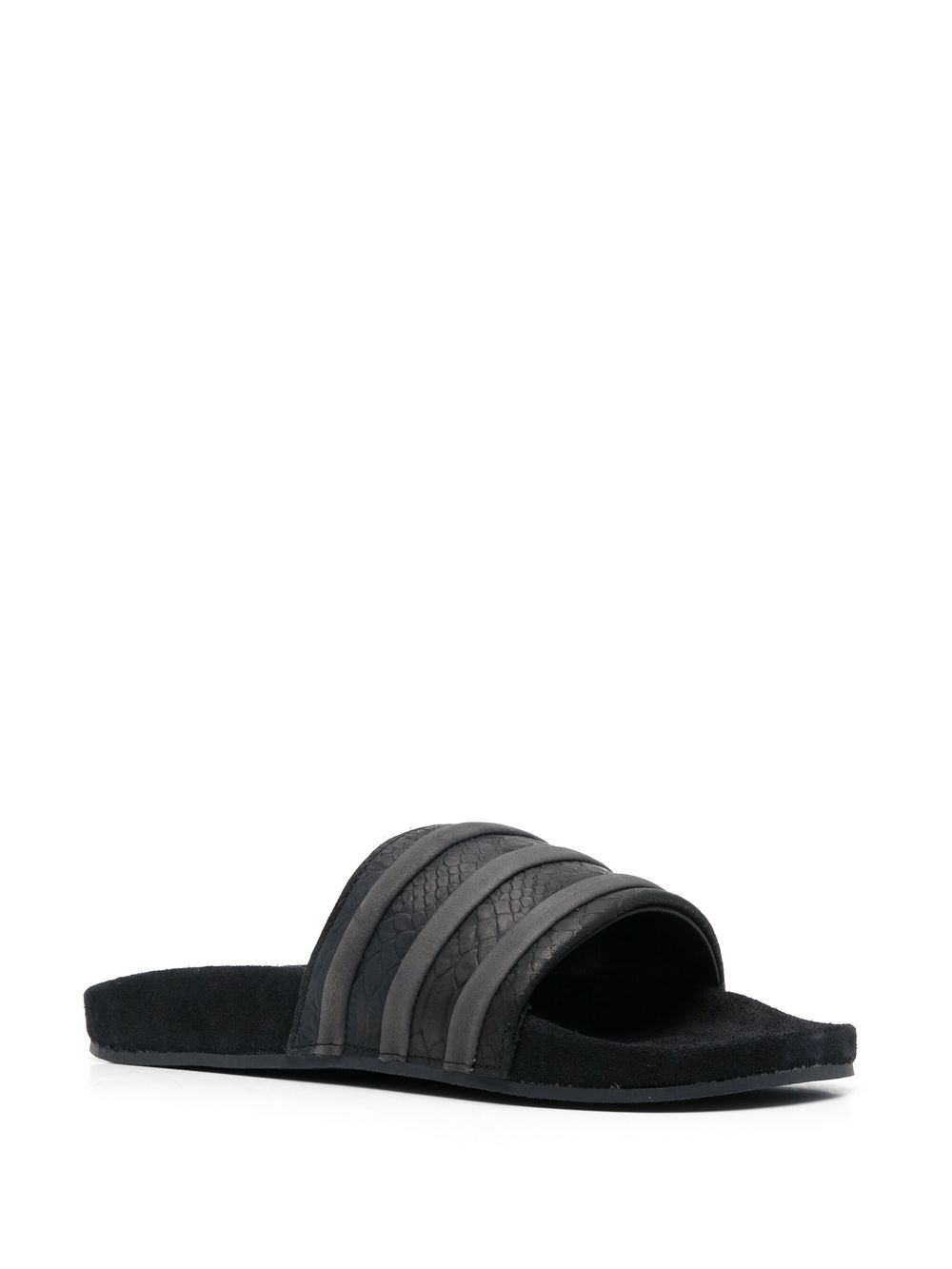 KICKWHO adidas embossed-logo stripe-detail slides 