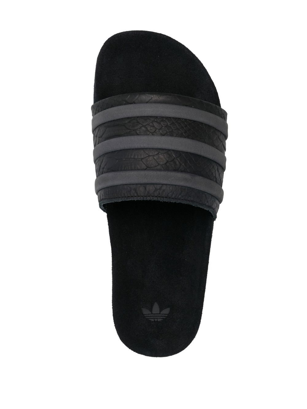 KICKWHO adidas embossed-logo stripe-detail slides 