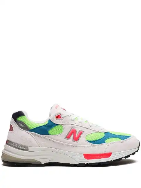 LUCY New Balance 992 "White Neon Cyan" sneakers 