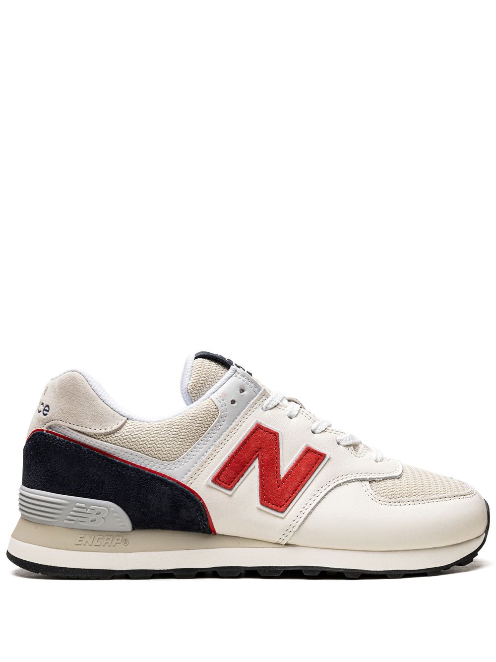 KICKWHO New Balance 574 "White Light Grey Red Navy" sneakers 