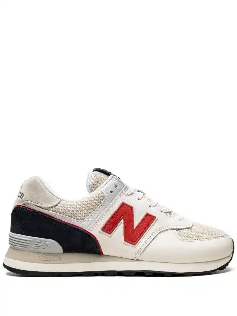 LUCY New Balance 574 "White Light Grey Red Navy" sneakers 