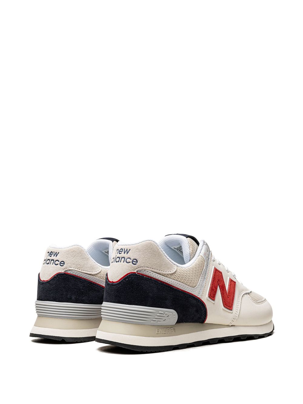 KICKWHO New Balance 574 "White Light Grey Red Navy" sneakers 