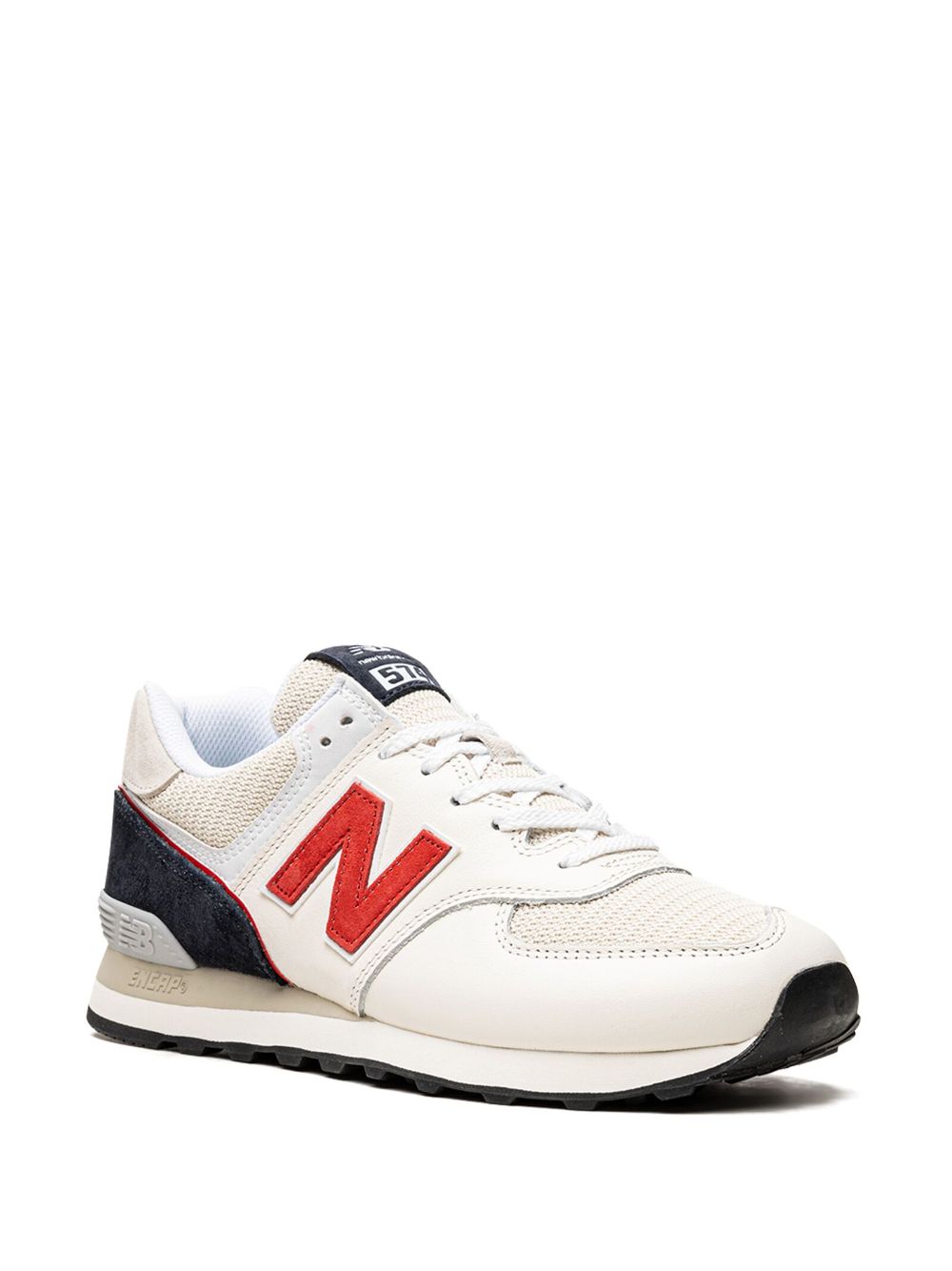 KICKWHO New Balance 574 "White Light Grey Red Navy" sneakers 