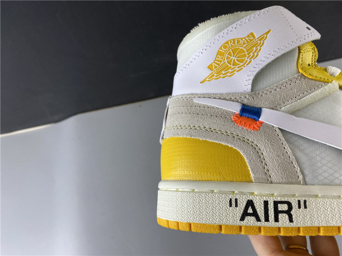 TB Air Jordan 1 x Off-White NRG White Dark Powder Yellow-Cone AQ0818-149