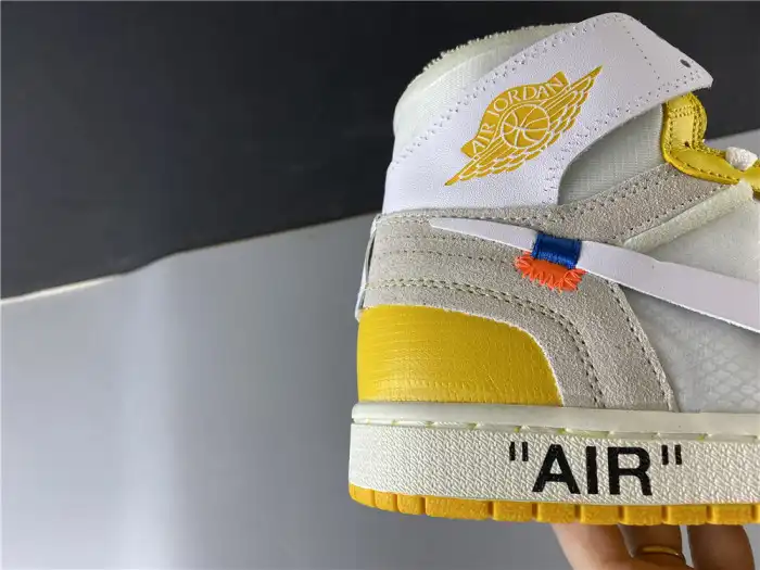 Kicked Out Shoe Store Air Jordan 1 x Off-White NRG White Dark Powder Yellow-Cone AQ0818-149