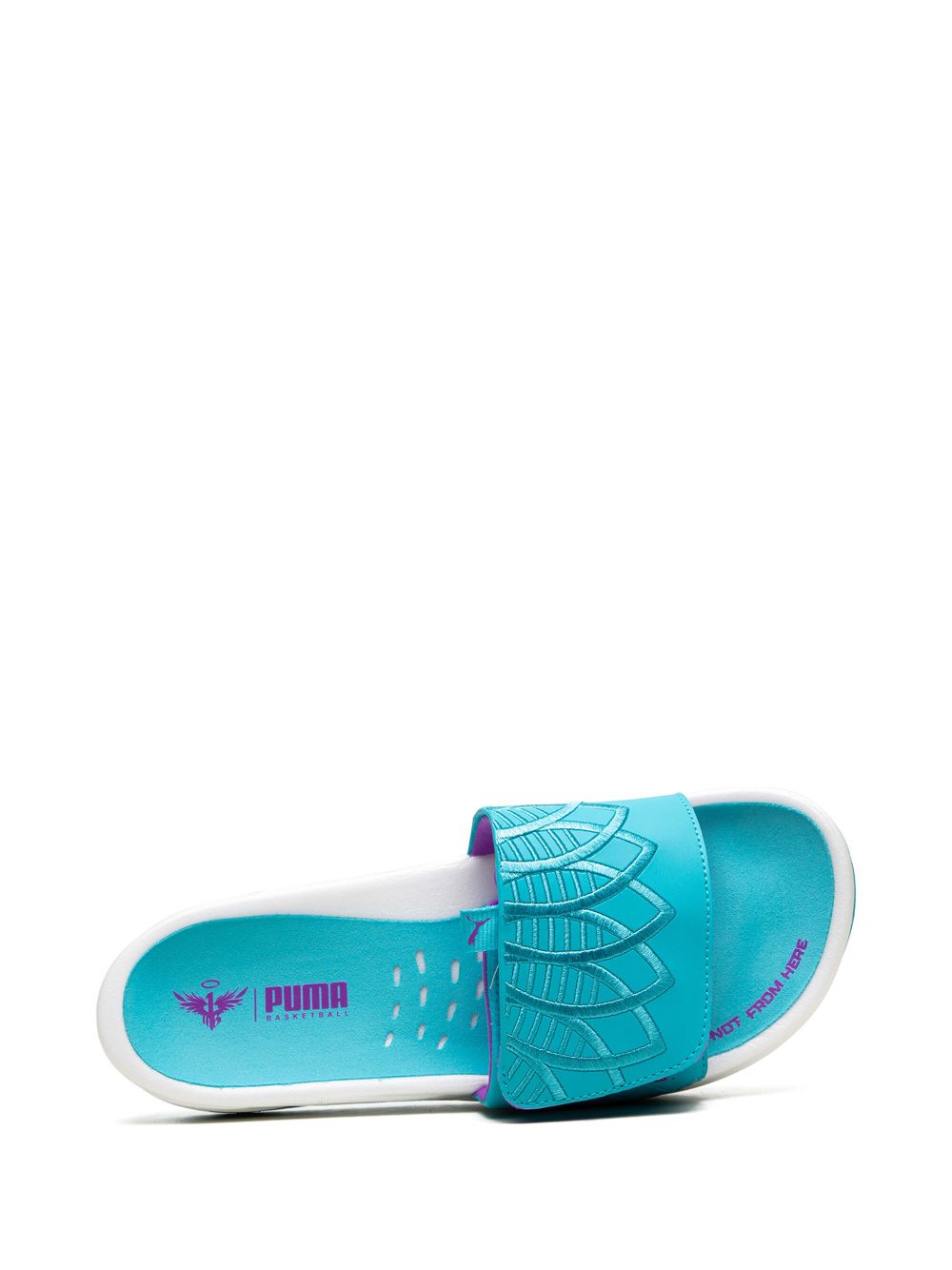 TB PUMA x LaMelo Ball Nitrocat V "Hornets Away" slides 