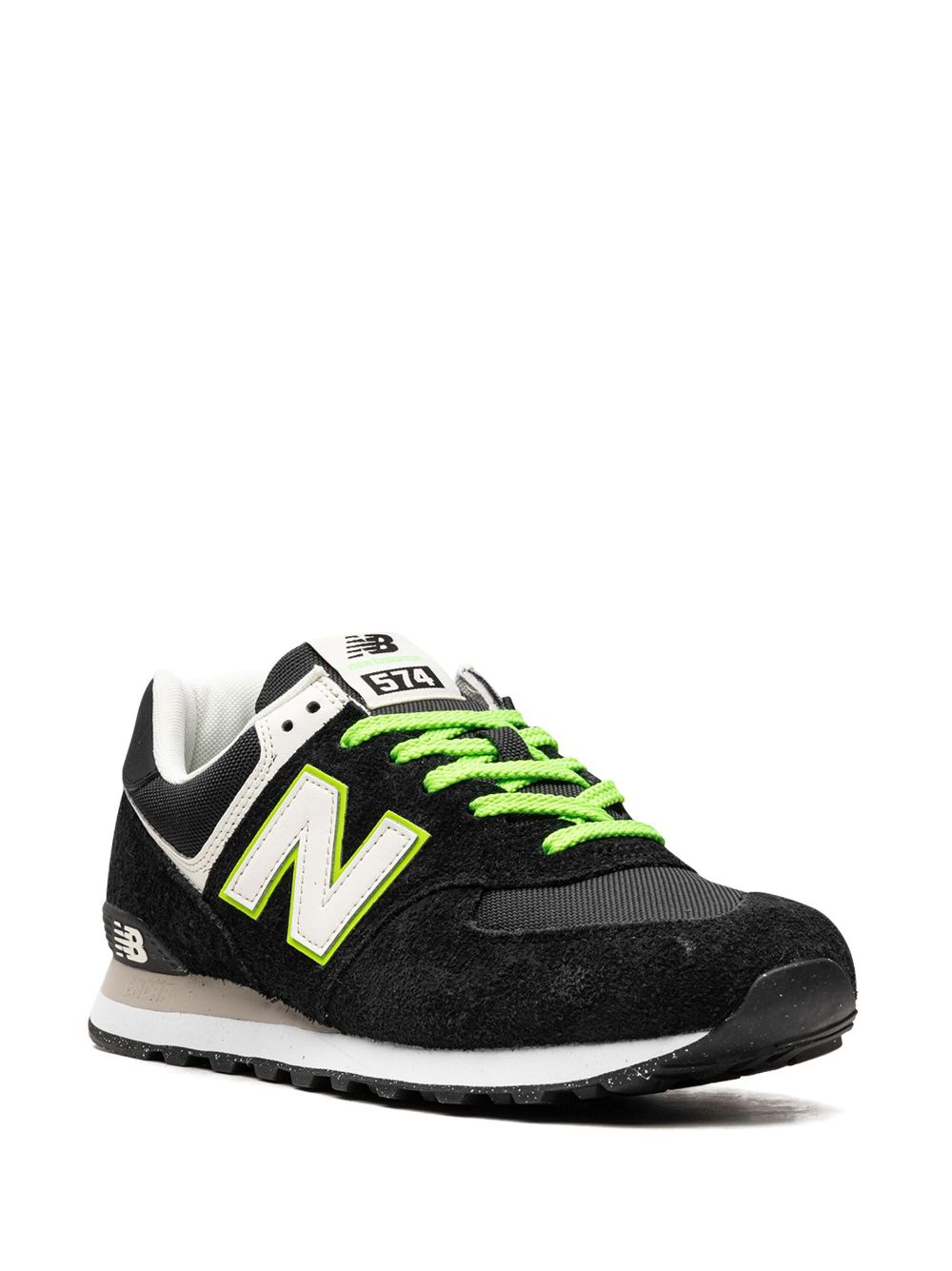 KICKWHO New Balance 574 "Black White Green" sneakers 