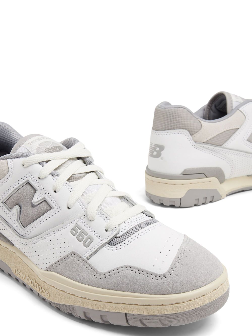 TB New Balance 550 logo-embossed leather sneakers  