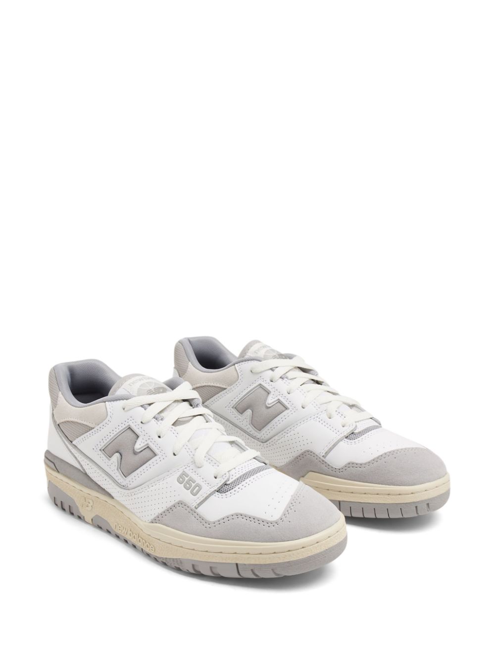 TB New Balance 550 logo-embossed leather sneakers  