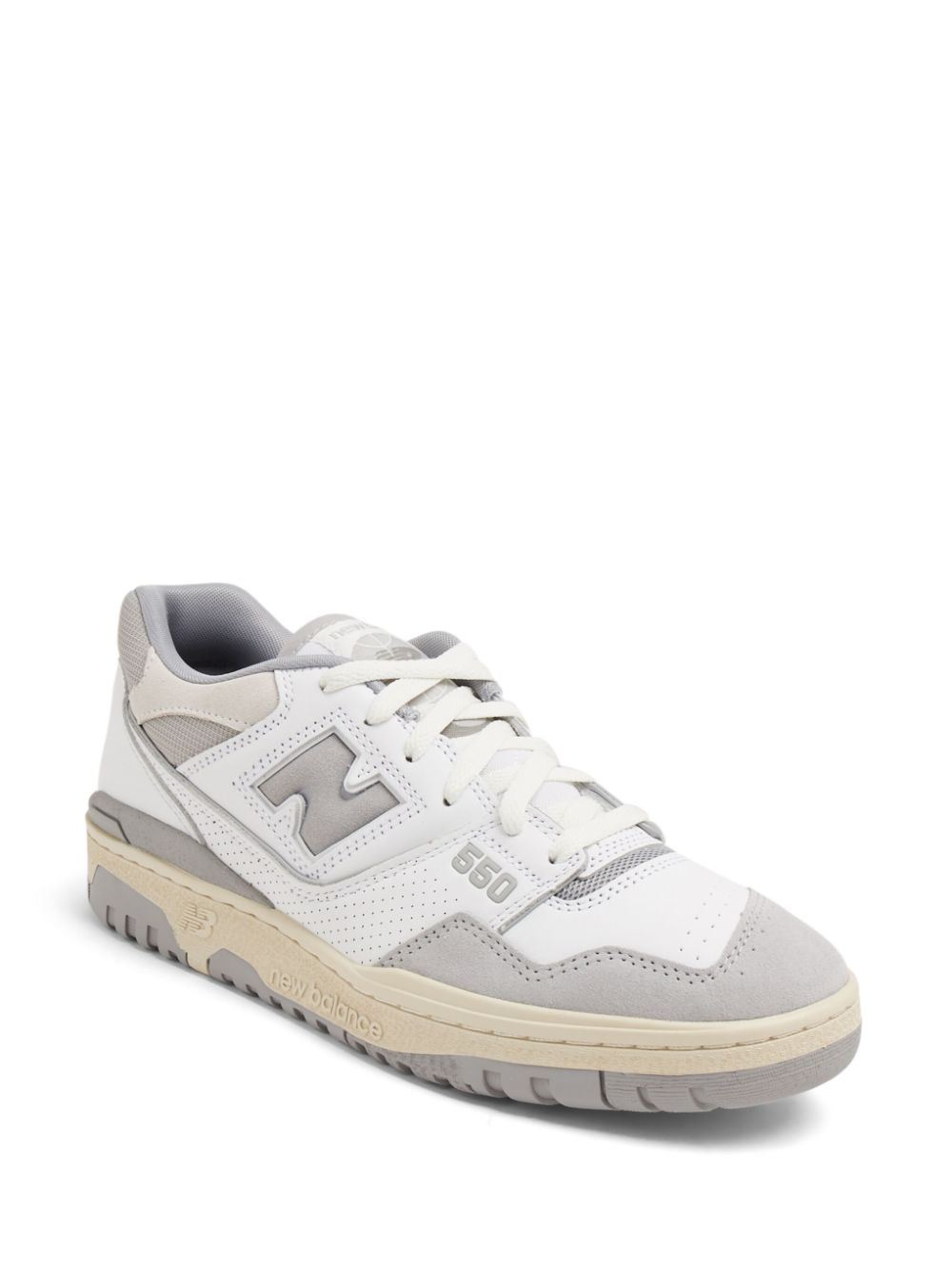 TB New Balance 550 logo-embossed leather sneakers  