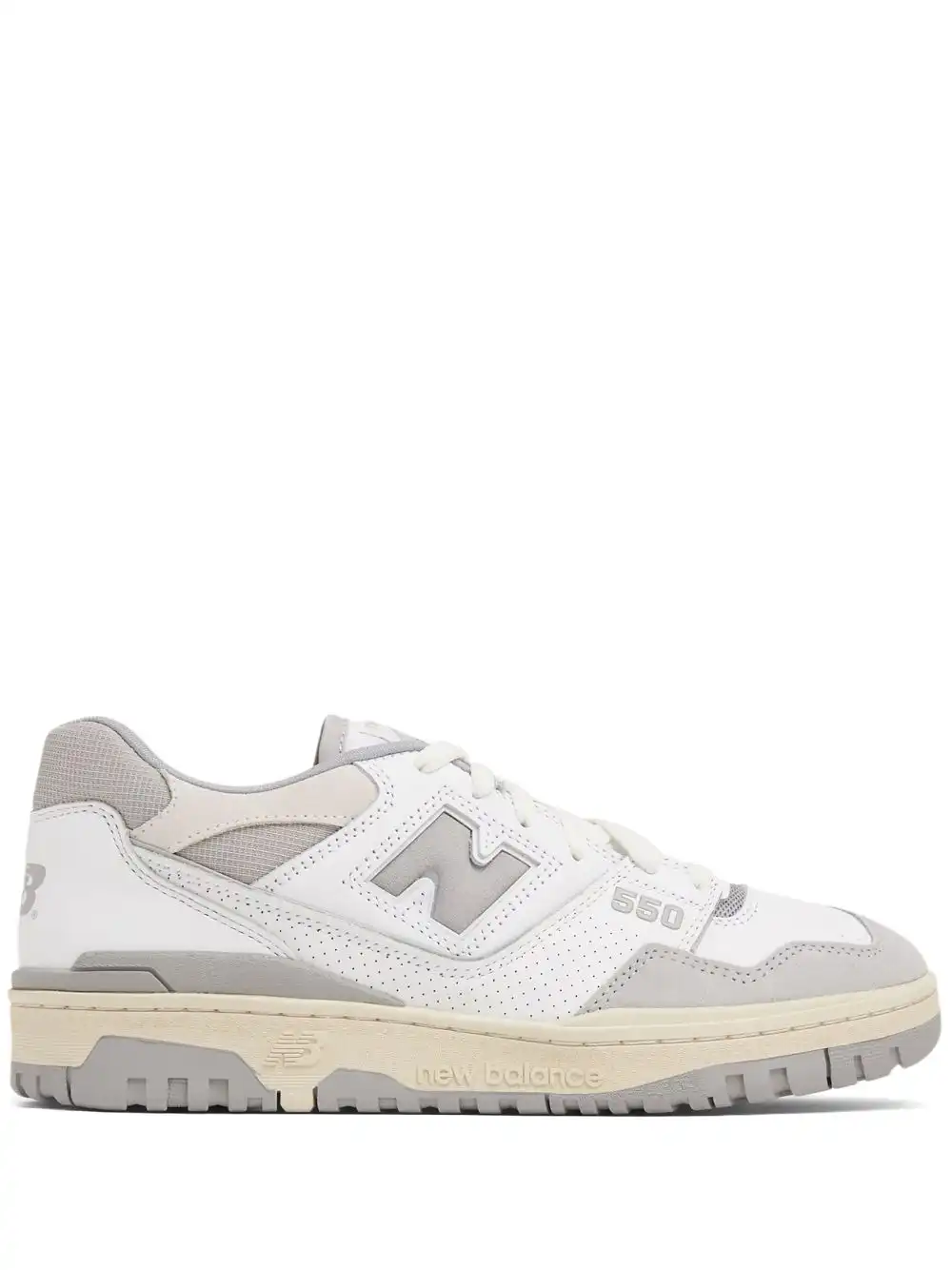 Cheap Husky New Balance 550 logo-embossed leather sneakers  