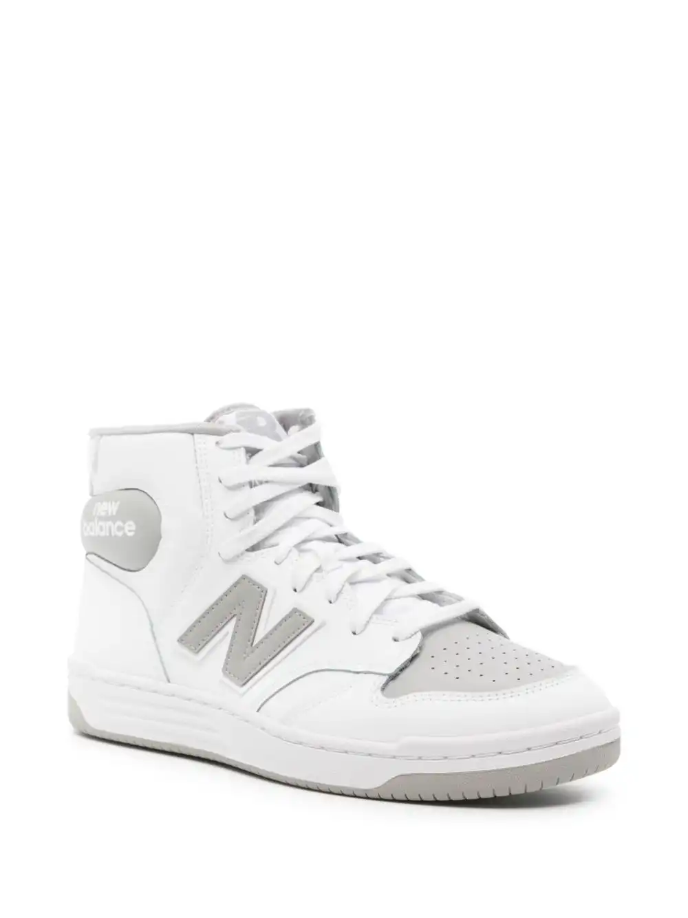 Rep LY New Balance logo-patch leather sneakers 