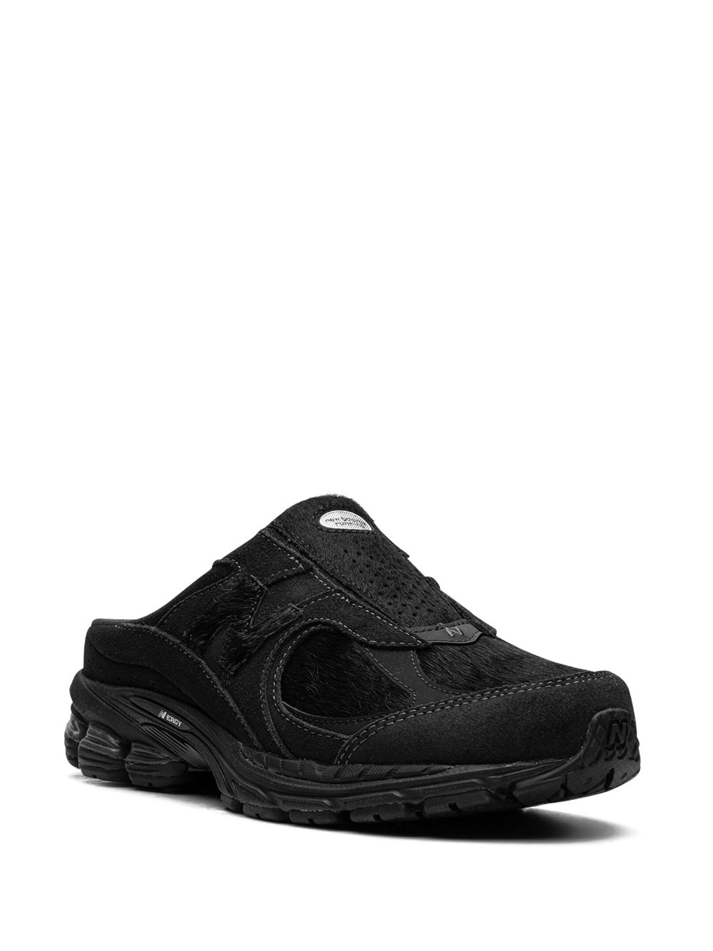 KICKWHO New Balance 2002R "Triple Black Pony Hair" sneaker mules 