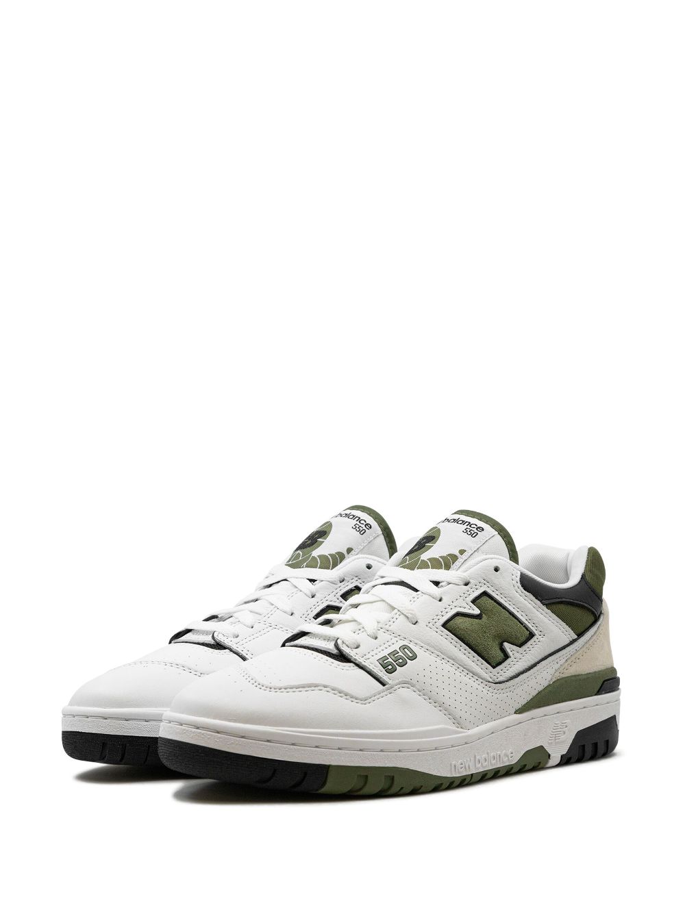 TB New Balance 550 "White Dark Olive" sneakers 