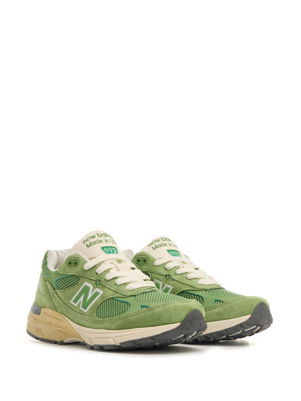 KICKWHO New Balance logo patch panelled sneakers 