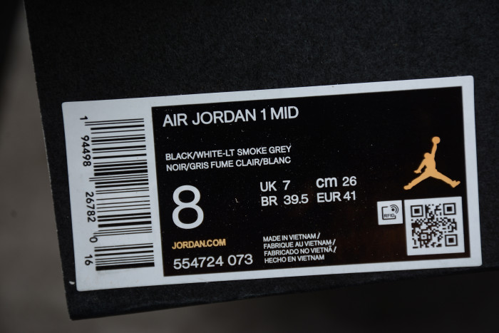 TB AIR Jordan 1 Mid White Shadow 554724-073