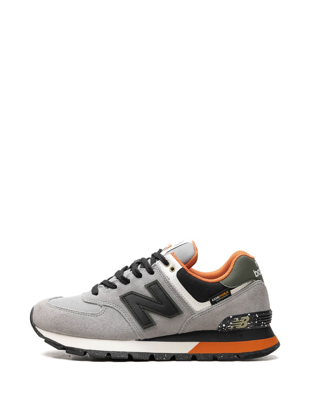 KICKWHO New Balance 574 "Grey Black Orange" sneakers 